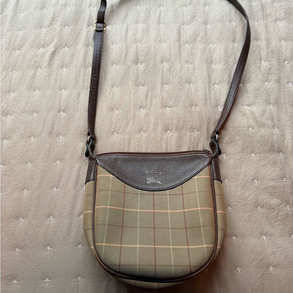 Burberry Plaid Brown Crossbody Bag